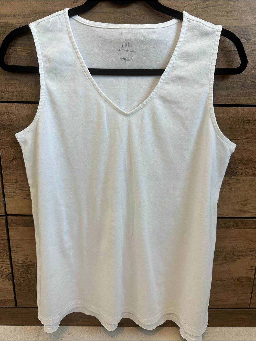 J. Jill White V-Neck Cotton Tank Size S